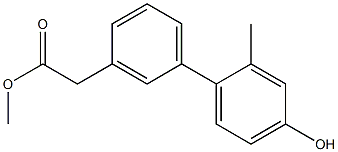 methyl 2-(4'-hydroxy-2'-methylbiphenyl-3-yl)acetate Struktur