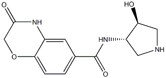 N-((3S,4S)-4-hydroxypyrrolidin-3-yl)-3-oxo-3,4-dihydro-2H-benzo[b][1,4]oxazine-6-carboxamide Struktur