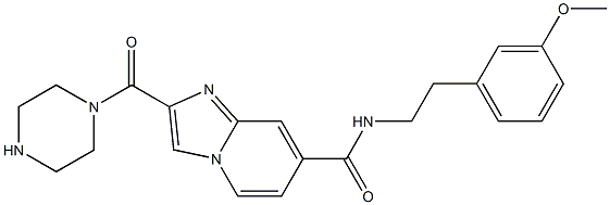 N-(3-methoxyphenethyl)-2-(piperazine-1-carbonyl)imidazo[1,2-a]pyridine-7-carboxamide Struktur