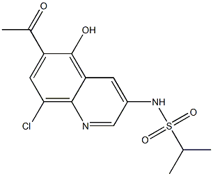 N-(6-acetyl-8-chloro-5-hydroxyquinolin-3-yl)propane-2-sulfonamide Struktur