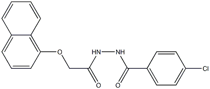 4-chloro-N'-[(1-naphthyloxy)acetyl]benzohydrazide Struktur