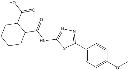 2-((5-(4-methoxyphenyl)-1,3,4-thiadiazol-2-yl)carbamoyl)cyclohexanecarboxylic acid Struktur