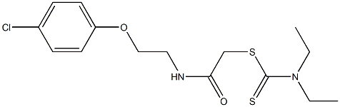 2-((2-(4-chlorophenoxy)ethyl)amino)-2-oxoethyl diethylcarbamodithioate Struktur