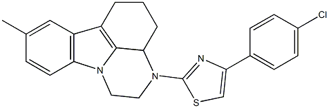 4-(4-chlorophenyl)-2-(8-methyl-3a,4,5,6-tetrahydro-1H-pyrazino[3,2,1-jk]carbazol-3(2H)-yl)thiazole Struktur