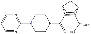 3-(4-(pyrimidin-2-yl)piperazine-1-carbonyl)bicyclo[2.2.1]hept-5-ene-2-carboxylic acid Struktur