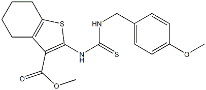 methyl 2-(3-(4-methoxybenzyl)thioureido)-4,5,6,7-tetrahydrobenzo[b]thiophene-3-carboxylate Struktur