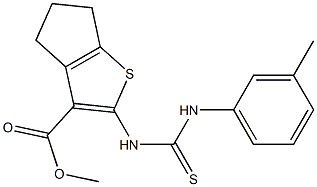 methyl 2-(3-(m-tolyl)thioureido)-5,6-dihydro-4H-cyclopenta[b]thiophene-3-carboxylate Struktur