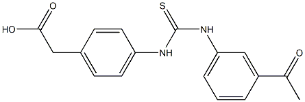 2-(4-(3-(3-acetylphenyl)thioureido)phenyl)acetic acid Struktur