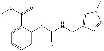 methyl 2-(3-((1-methyl-1H-pyrazol-4-yl)methyl)ureido)benzoate Struktur