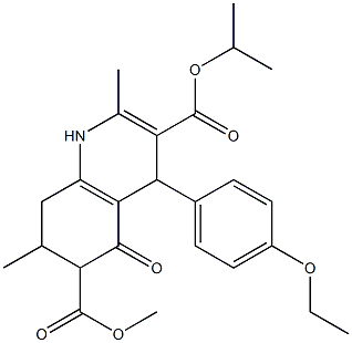 3-isopropyl 6-methyl 4-(4-ethoxyphenyl)-2,7-dimethyl-5-oxo-1,4,5,6,7,8-hexahydroquinoline-3,6-dicarboxylate Struktur