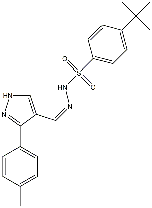 (Z)-4-(tert-butyl)-N'-((3-(p-tolyl)-1H-pyrazol-4-yl)methylene)benzenesulfonohydrazide Struktur