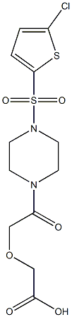 2-(2-(4-((5-chlorothiophen-2-yl)sulfonyl)piperazin-1-yl)-2-oxoethoxy)acetic acid Struktur