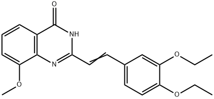 4(3H)-Quinazolinone,  2-(3,4-diethoxystyryl)-8-methoxy-  (6CI) Struktur