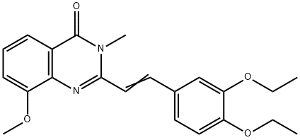 4(3H)-Quinazolinone,  2-(3,4-diethoxystyryl)-8-methoxy-3-methyl-  (6CI) Struktur