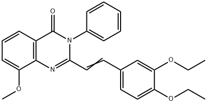 4(3H)-Quinazolinone,  2-(3,4-diethoxystyryl)-8-methoxy-3-phenyl-  (6CI) Struktur