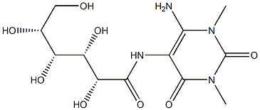 Gluconamide,  N-(6-amino-1,2,3,4-tetrahydro-1,3-dimethyl-2,4-dioxo-5-pyrimidinyl)-,  D-  (6CI) Struktur