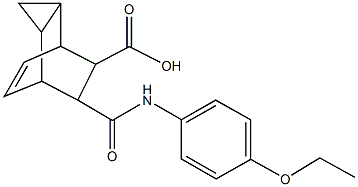 7-[(4-ethoxyanilino)carbonyl]tricyclo[3.2.2.0~2,4~]non-8-ene-6-carboxylic acid Struktur