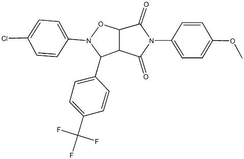 2-(4-chlorophenyl)-5-(4-methoxyphenyl)-3-[4-(trifluoromethyl)phenyl]dihydro-2H-pyrrolo[3,4-d]isoxazole-4,6(3H,5H)-dione Struktur