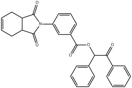 2-oxo-1,2-diphenylethyl 3-(1,3-dioxo-1,3,3a,4,7,7a-hexahydro-2H-isoindol-2-yl)benzoate Struktur