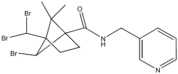 6-bromo-4-(dibromomethyl)-5,5-dimethyl-N-(3-pyridinylmethyl)bicyclo[2.1.1]hexane-1-carboxamide Struktur