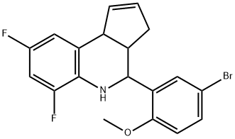 4-bromo-2-(6,8-difluoro-3a,4,5,9b-tetrahydro-3H-cyclopenta[c]quinolin-4-yl)phenyl methyl ether Struktur