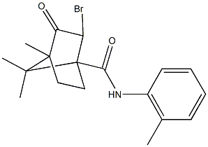 2-bromo-4,7,7-trimethyl-N-(2-methylphenyl)-3-oxobicyclo[2.2.1]heptane-1-carboxamide Struktur