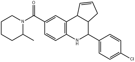 4-(4-chlorophenyl)-8-[(2-methyl-1-piperidinyl)carbonyl]-3a,4,5,9b-tetrahydro-3H-cyclopenta[c]quinoline Struktur