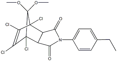 1,7,8,9-tetrachloro-4-(4-ethylphenyl)-10,10-dimethoxy-4-azatricyclo[5.2.1.0~2,6~]dec-8-ene-3,5-dione Struktur