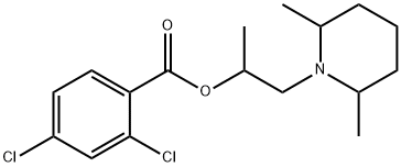 2-(2,6-dimethyl-1-piperidinyl)-1-methylethyl 2,4-dichlorobenzoate Struktur