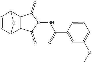 N-(3,5-dioxo-10-oxa-4-azatricyclo[5.2.1.0~2,6~]dec-8-en-4-yl)-3-methoxybenzamide Struktur