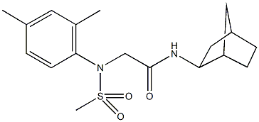 N-bicyclo[2.2.1]hept-2-yl-2-[2,4-dimethyl(methylsulfonyl)anilino]acetamide Struktur