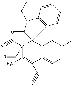 2'-amino-6'-methyl-1-propyl-1,3,4'a,5',6',7'-hexahydro-2-oxospiro[2H-indole-3,4'-naphthalene]-1',3',3'(4'H)-tricarbonitrile Struktur