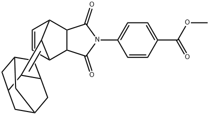 methyl 4-(3,5-dioxo-10-tricyclo[3.3.1.1~3,7~]dec-2-ylidene-4-azatricyclo[5.2.1.0~2,6~]dec-8-en-4-yl)benzoate Struktur