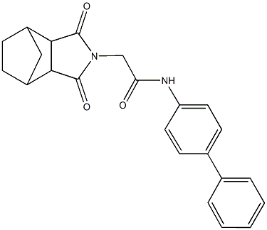 N-[1,1'-biphenyl]-4-yl-2-(3,5-dioxo-4-azatricyclo[5.2.1.0~2,6~]dec-4-yl)acetamide Struktur