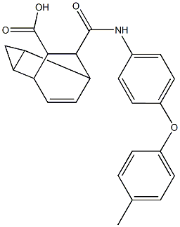 7-{[4-(4-methylphenoxy)anilino]carbonyl}tricyclo[3.2.2.0~2,4~]non-8-ene-6-carboxylic acid Struktur