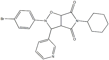 2-(4-bromophenyl)-5-cyclohexyl-3-(3-pyridinyl)dihydro-2H-pyrrolo[3,4-d]isoxazole-4,6(3H,5H)-dione Struktur