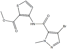 methyl 3-{[(4-bromo-1-methyl-1H-pyrazol-5-yl)carbonyl]amino}-2-thiophenecarboxylate Struktur