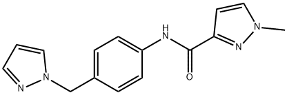 1-methyl-N-[4-(1H-pyrazol-1-ylmethyl)phenyl]-1H-pyrazole-3-carboxamide Struktur