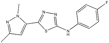 N-[5-(1,3-dimethyl-1H-pyrazol-5-yl)-1,3,4-thiadiazol-2-yl]-N-(4-fluorophenyl)amine Struktur