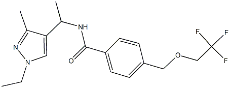 N-[1-(1-ethyl-3-methyl-1H-pyrazol-4-yl)ethyl]-4-[(2,2,2-trifluoroethoxy)methyl]benzamide Struktur