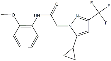 2-[5-cyclopropyl-3-(trifluoromethyl)-1H-pyrazol-1-yl]-N-(2-methoxyphenyl)acetamide Struktur