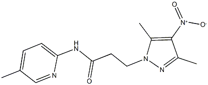 3-{4-nitro-3,5-dimethyl-1H-pyrazol-1-yl}-N-(5-methyl-2-pyridinyl)propanamide Struktur