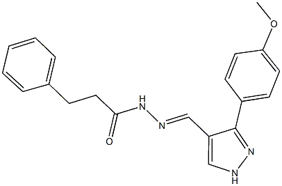 N'-{[3-(4-methoxyphenyl)-1H-pyrazol-4-yl]methylene}-3-phenylpropanohydrazide Struktur