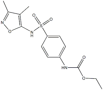 ethyl 4-{[(3,4-dimethyl-5-isoxazolyl)amino]sulfonyl}phenylcarbamate Struktur