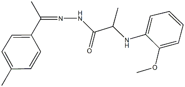 2-(2-methoxyanilino)-N'-[1-(4-methylphenyl)ethylidene]propanohydrazide Struktur