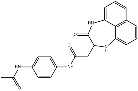 N-[4-(acetylamino)phenyl]-2-(3-oxo-1,2,3,4-tetrahydronaphtho[1,8-ef][1,4]diazepin-2-yl)acetamide Struktur