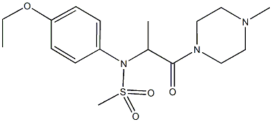 N-(4-ethoxyphenyl)-N-[1-methyl-2-(4-methyl-1-piperazinyl)-2-oxoethyl]methanesulfonamide Struktur