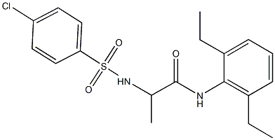 2-{[(4-chlorophenyl)sulfonyl]amino}-N-(2,6-diethylphenyl)propanamide Struktur