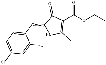 ethyl 5-(2,4-dichlorobenzylidene)-2-methyl-4-oxo-4,5-dihydro-1H-pyrrole-3-carboxylate Struktur