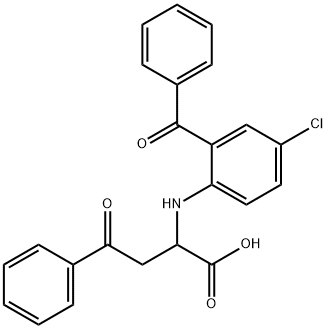 2-(2-benzoyl-4-chloroanilino)-4-oxo-4-phenylbutanoic acid Struktur